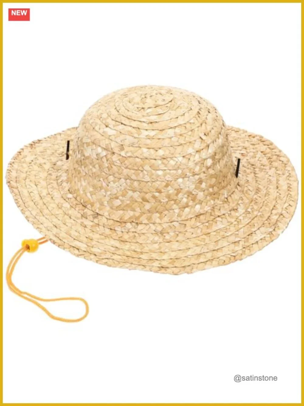 Kids Straw Sun Hat with Adjustable Fit, UPF 15, Lightweight Woven